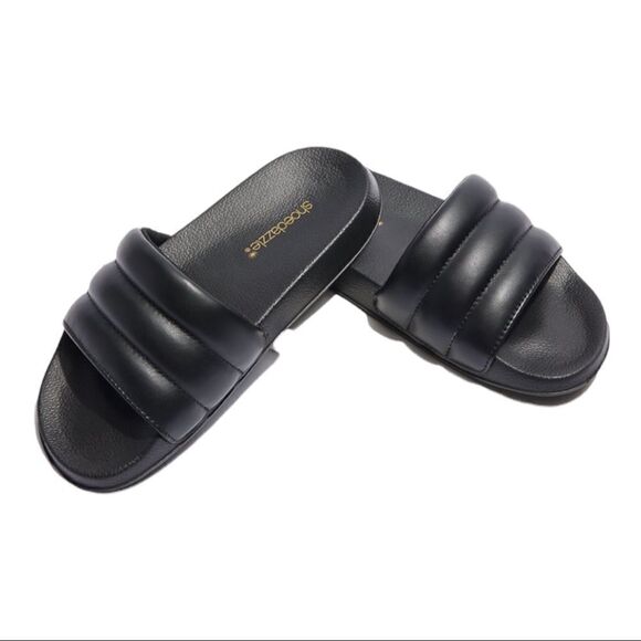 Signature Look Flat Slide Sandal in Black - Picture 1 of 8